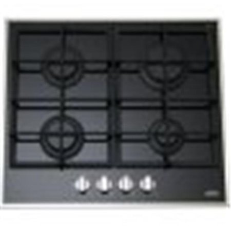 SUMMIT APPLIANCE Summit Appliance GC424BGL 4-burner gas-on-glass cooktop with sealed burners and cast iron grates GC424BGL